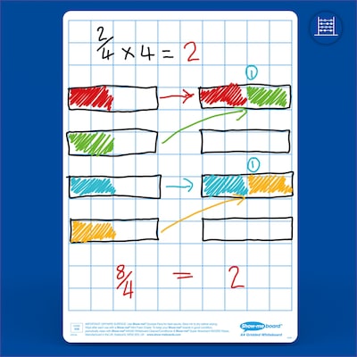 Show-me Gridded Mini Whiteboard Kit, Assorted Colors, 35/Set (EPTCSQBX)