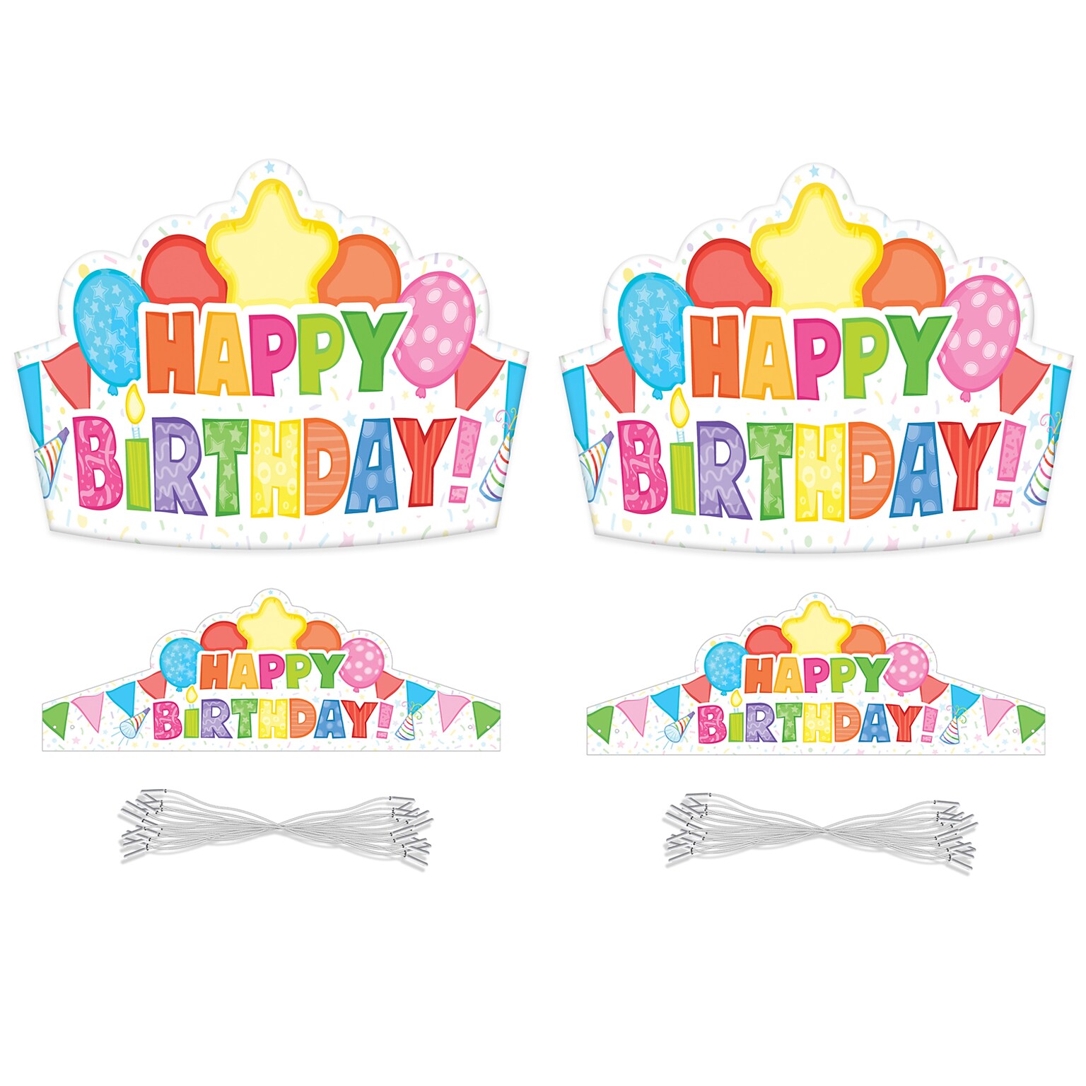 Carson-Dellosa Happy Birthday Crowns, 14.5 x 5.12,  30/Pack, 2/Bundle (CD-101100-2)