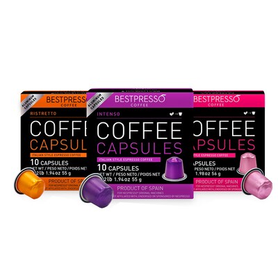 Bestpresso Intense Variety Assortment Coffee Nespresso Original Pods, 120/Carton (BST06106)