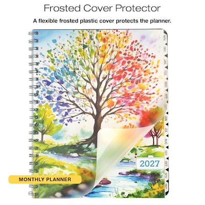 2027 Excello Brands Essential 8.5" x 11" Monthly Planner, Paperboard Cover, Multicolored (NRY27-ESN811-F5)
