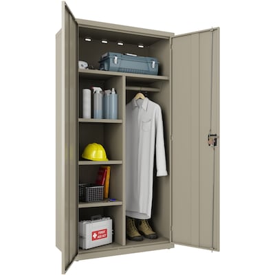 Lorell Fortress Series 72" Steel Wardrobe Cabinet, Putty (LLR66965)