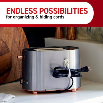 Command Damage Free Medium Utility Cord & Light Clips, White, 2/Pack (17304)