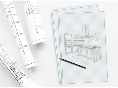 Better Office Graph Pad, 11" x 17", Quad-Ruled, White, 50 Sheets/Pad (25603)