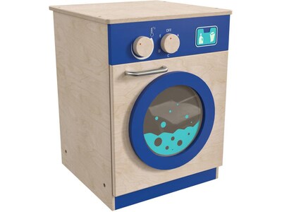 Flash Furniture Bright Beginnings Kids Washing Machine with Integrated Storage, Brown/Blue (MK-ME03