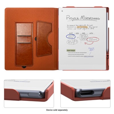 SaharaCase Indy Series Bi-Fold Folio Case for reMarkable Paper Pro, Espresso (TB00434)