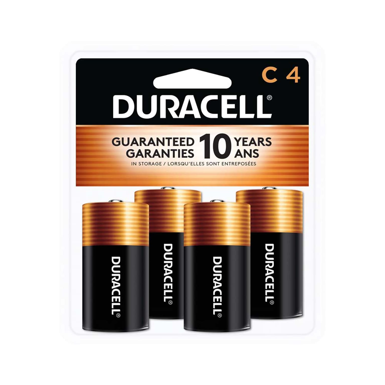 Duracell Coppertop C Alkaline Batteries, 4/Pack (MN1400R4ZX)