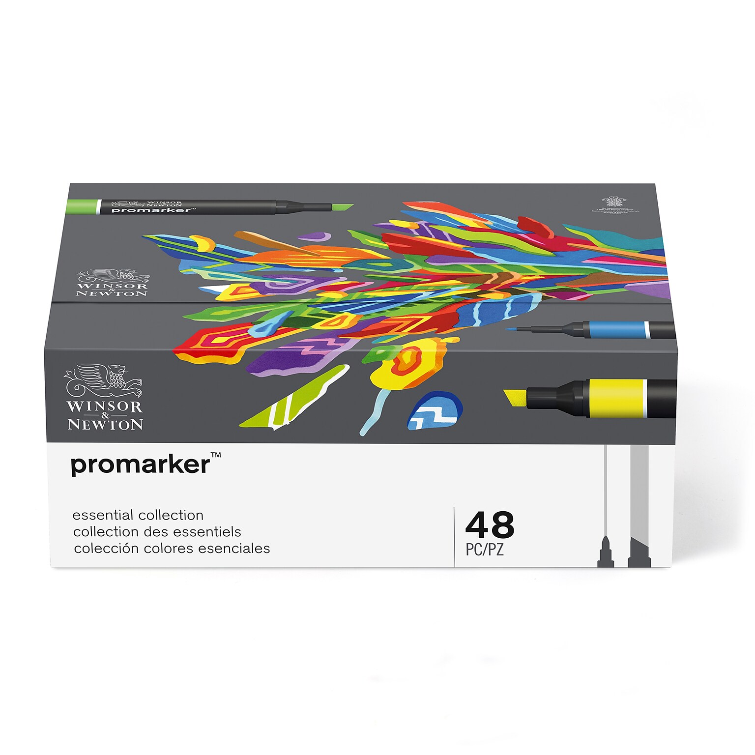 Winsor & Newton Promarker Dual-Tip Alcohol Based Marker, Essential Collection, 48/Pack (WNX0290067)