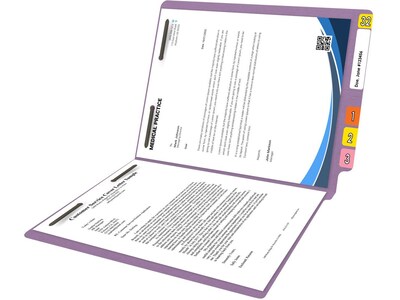 Medical Arts Press Reinforced End Tab File Folder, Straight Cut, Letter-Size, Lavender, 250/Carton (S-01602-LAV-B)
