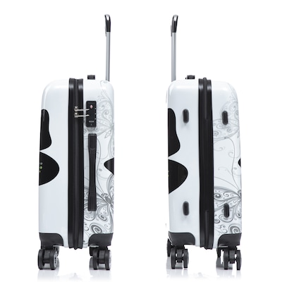 InUSA 20" Hardside Butterfly Carry-On Suitcase, 4-Wheeled Spinner, TSA Checkpoint Friendly, Butterfly (IUAPC00S-BUT)