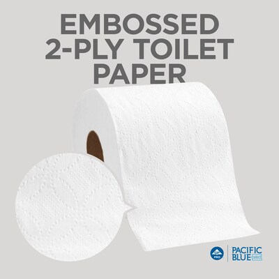 Pacific Blue Select Standard Toilet Paper, 2-Ply, White, 550 Sheets/Roll, 80 Rolls/Carton (18280/01)