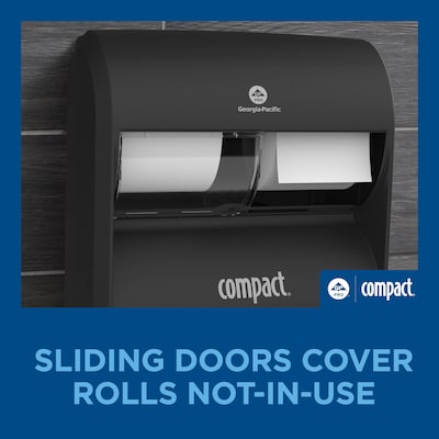 Georgia-Pacific Compact Quad 4-Roll Coreless Toilet Paper Dispenser, Black (56744B)