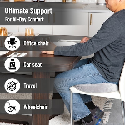 Mind Reader Memory Foam Office Chair Ergonomic Orthopedic Cushion, Gray (SEACUSH-GRY)