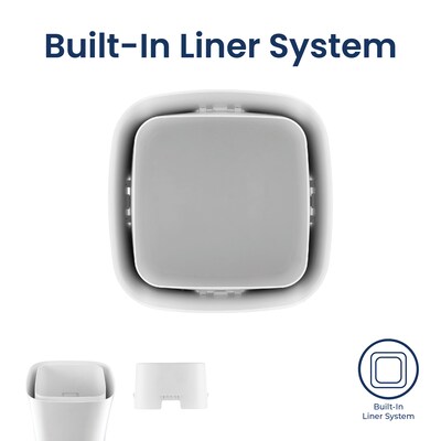 Nine Stars Open Top Trash Can, 3 Gallon, White (OTT-12-11S)