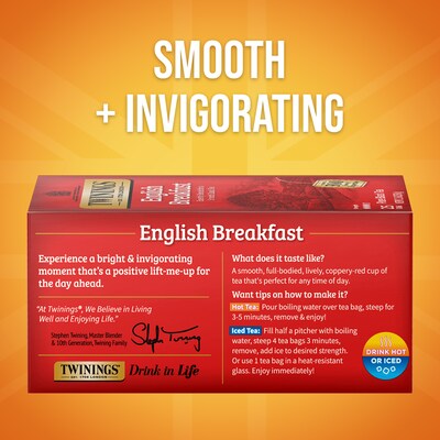 Twinings English Breakfast Tea Bags, 25/Box (TNA51726)