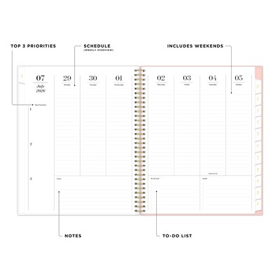 2026-2027 Blue Sky 8 x 11 Academic Year Weekly & Monthly Planner, Plastic Cover, Berry Rose (161384)