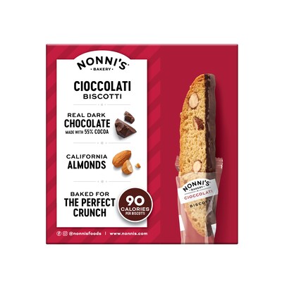 Nonni’s Dark Chocolate Italian Biscotti Cookies, 5.5 oz., 25 Cookies/Box (NSD97651)