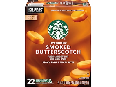 Starbucks Smoked Butterscotch Coffee Keurig® K-Cup® Pods, Light Roast, 22/Box (12560913)