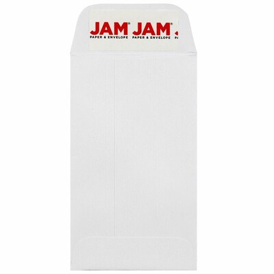 JAM PAPER Self Seal #3 Coin Business Envelopes, 2 1/2 x 4 1/4, White, 100/Pack (356838553D)