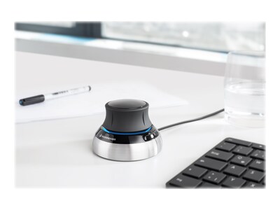 3Dconnexion SpaceMouse Compact Ambidextrous USB Mouse, Black/Silver (3DX-700059)