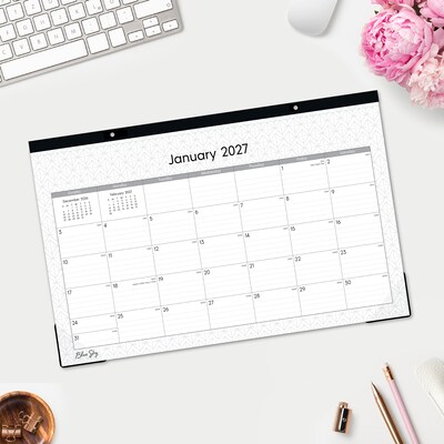 2027 Blue Sky Enterprise 17" x 11" Monthly Desk Pad Calendar, Black/White (111293-27)