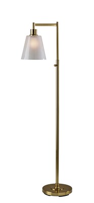 Adesso Gio 56H Antique Brass Floor Lamp with White Glossed Glass Shade (3305-21)