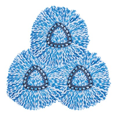 BISON LIFE Kleen Handler Microfiber Spin Mop Head Refill, Blue, 24/Pack (BPES-SPM-MFR-BL-L-1-24A)