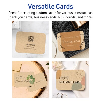 Avery Business Cards, 2-1/2" x 3-1/2", Matte Kraft Brown, 150/Pack (95328)