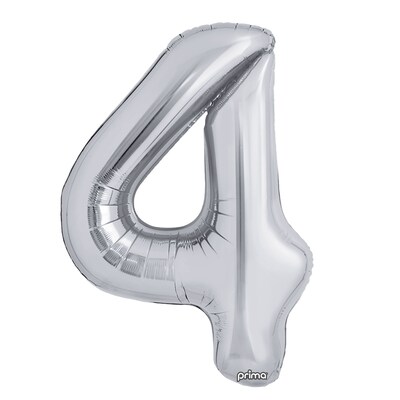 Party City (Air-Filled) 16 #4 Foil Balloon, Silver, 2/Pack (AM60050253-18)