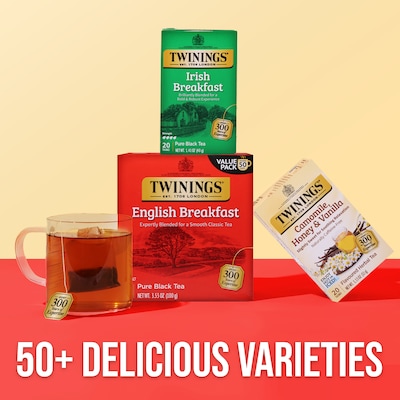 Twinings English Breakfast Black Tea Bags, 3.53 oz, 50/Box (TNA78221)