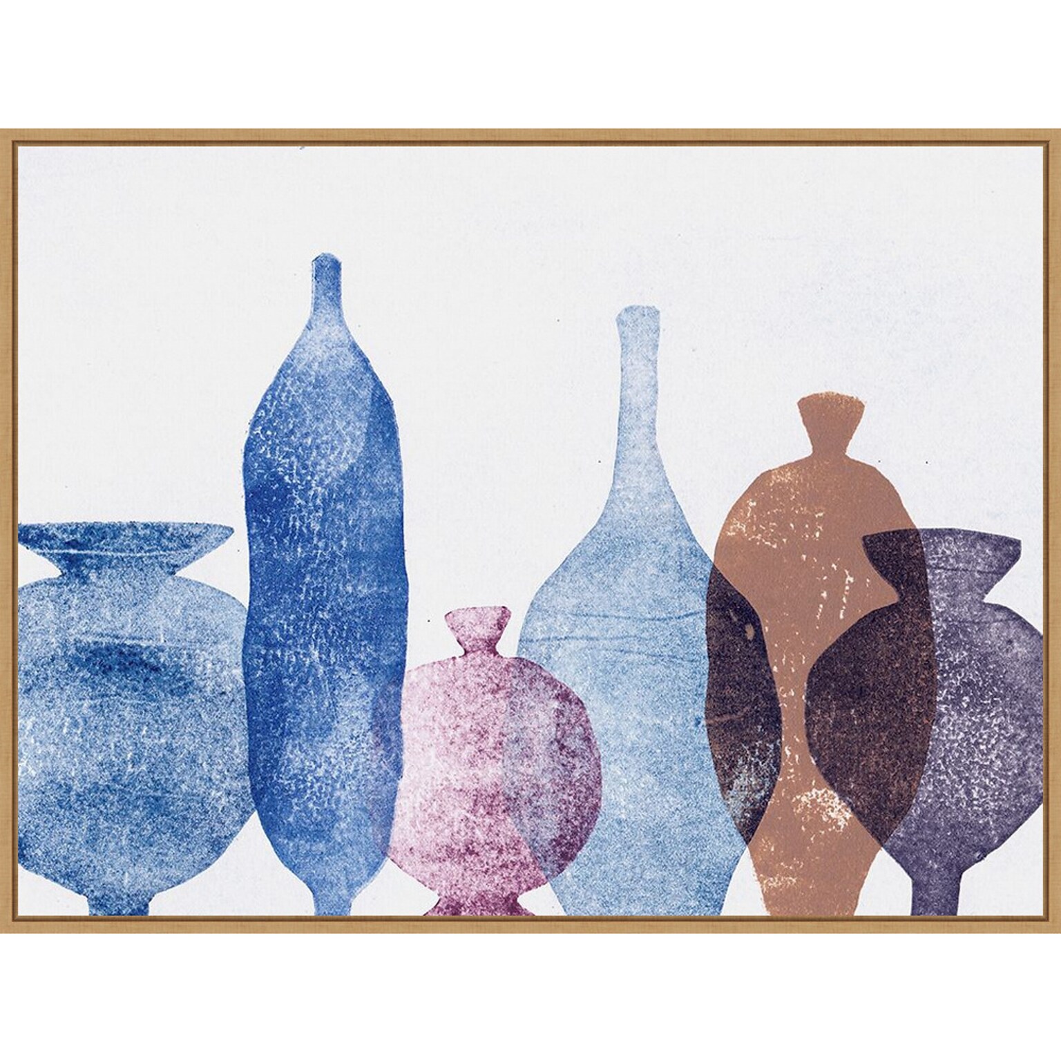 Amanti Art Vases 1 Blue by Pernille Folcarelli Framed Canvas Wall Art Print, 42 x 32 (A42677747979)