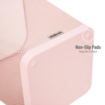 Mind Reader Metal Trash Can Without Lid, 5 Gallon, Pink, 2/Pack (2SQUAGA-PNK)