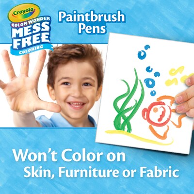 Crayola Color Wonder Paintbrush Pens, Brush/Fine Tip, Assorted Ink, 8/Pack (75-2858)