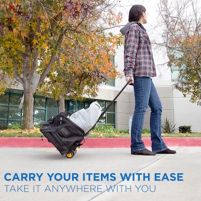 Mount-It! Folding Luggage Cart and Dolly, Holds Up to 77 lbs. Capacity, Black/Yellow (MI-912)