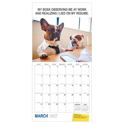 2027 TF Publishing Desk Dogs 10" x 12" Monthly Wall Calendar, Multicolored (27-1052)