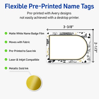 Avery Rectangle Laser/Inkjet Multipurpose Labels, 2-1/3 x 3-3/8, White, 80/Pack (19479371022)