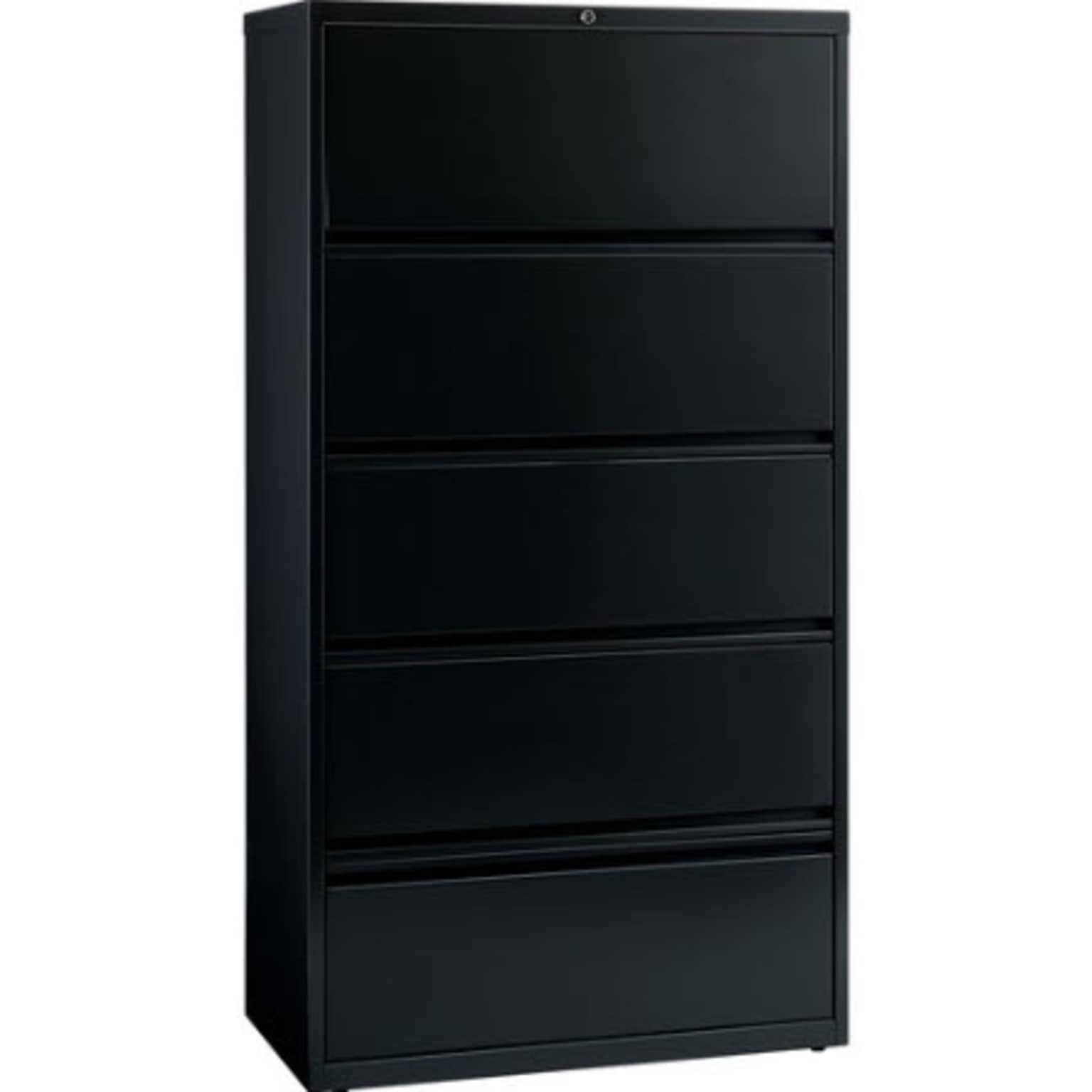 Lorell Fortress Series Lateral File with Roll-Out Shelf, 36W x 18.6D x 69H, Black (LLR43513)