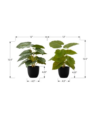 Monarch Specialties Inc. 13" Artificial Epipremnum in Pot, 2/Set (I 9583)