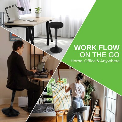 Uncaged Ergonomics Armless Wobble Active Office Stool, Black (WSB)