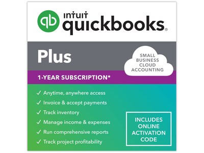 QuickBooks Online Plus 2023 for 5 Users, 1-Year Subscription, Windows/Mac, Online Access (5101240)
