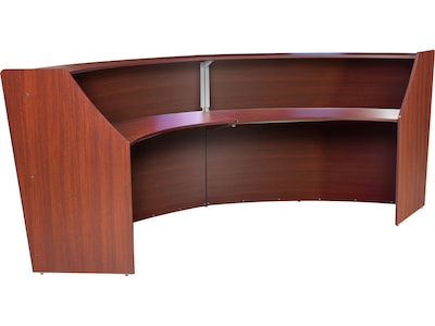 Regency Marque 124.5"W Curved Reception Desk Workstation, Cherry (77292CH)