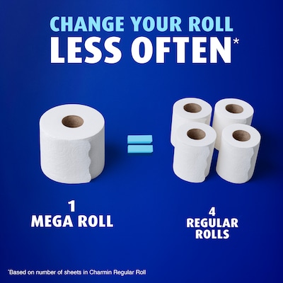 Charmin Ultra Soft Mega Toilet Paper, 2-Ply, White, 208 Sheets/Roll, 24 Rolls/Case (88000)
