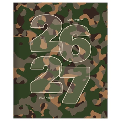 2026-2027 TF Publishing 6.5 x 8 Academic Monthly Planner, Paperboard Cover, Camo (AY27-4200)