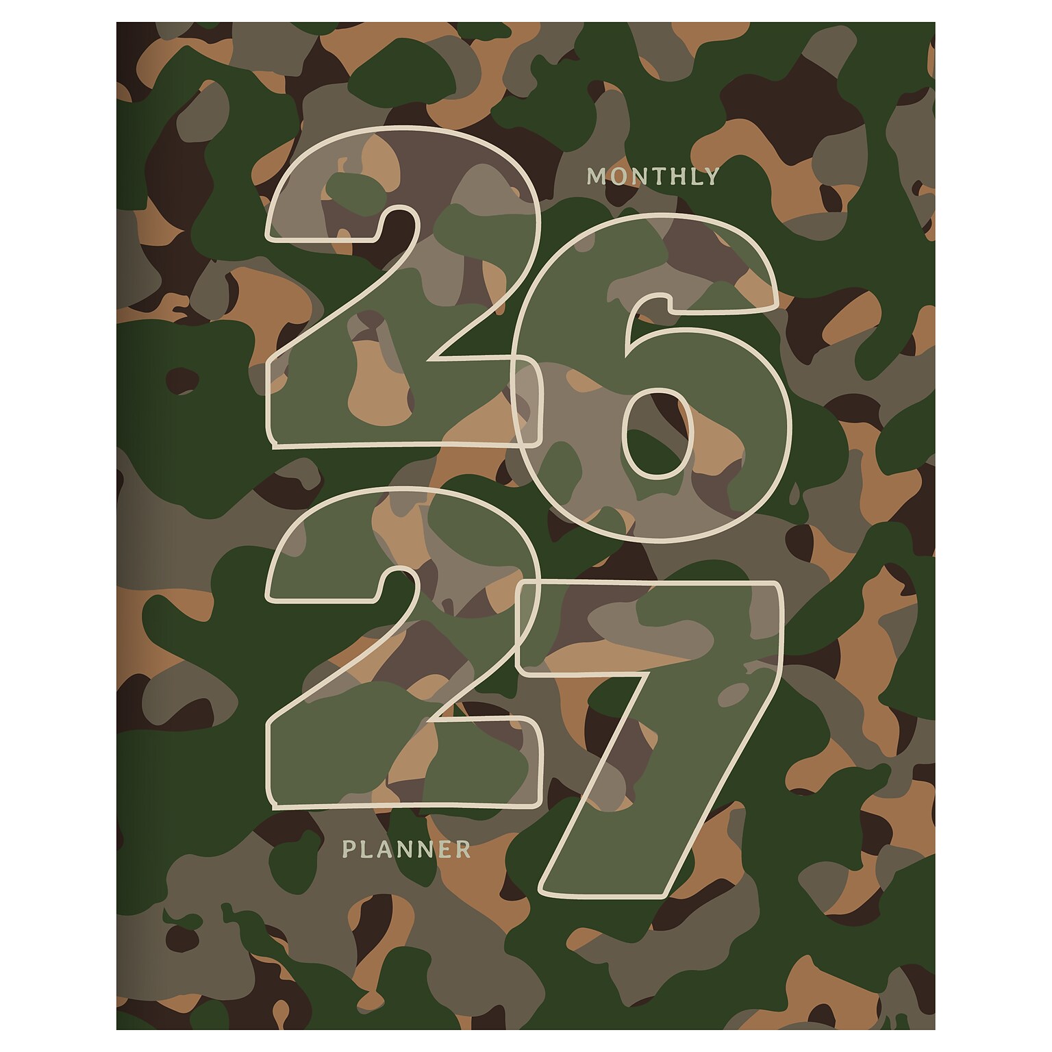 2026-2027 TF Publishing 6.5 x 8 Academic Monthly Planner, Paperboard Cover, Camo (AY27-4200)