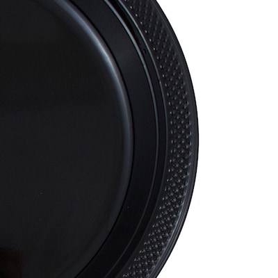 JAM Paper 9" Plastic Plates, Black, 60/Pack (9255320673g)