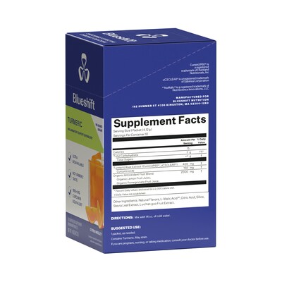Blueshift Turmeric Citrus Medley Powder Drink Mix, 10/Packets/Box, 2/Box (600-04166)