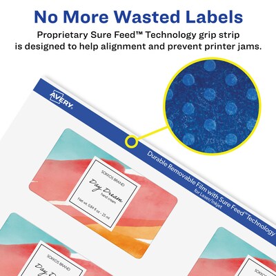 Avery Laser/Inkjet Rectangle Multipurpose Labels, 1.5" x 2.75", Matte White, 80 Labels/Pack (94230)