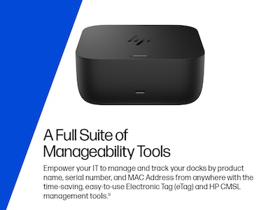 HP Universal USB-C Docking Station for Laptops, Black (BS7S5AA#ABA)
