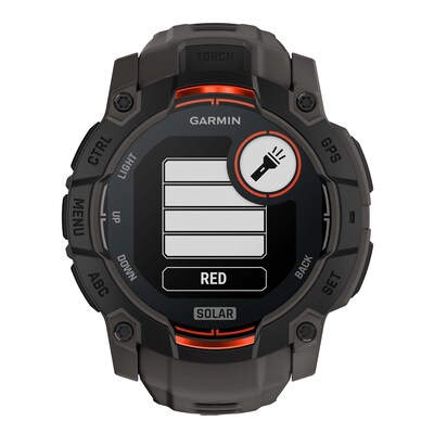 Garmin Instinct 3 Solar GPS Smartwatch, Black & Charcoal, 50mm (GRM0293500)