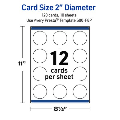 Avery Polka Dots Design Matte Blank Card, White, 120/Pack (S00-F8P)