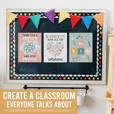 Hadley Designs 11" x 14" Boho Science Bulletin Board Classroom Decor Posters, 6/Set (HDDX004BE8MMP)
